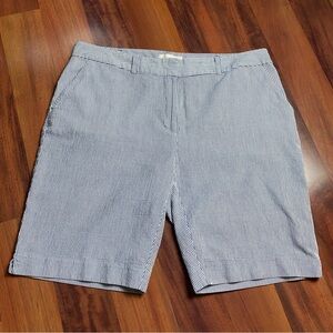 Talbots 14w shorts stripes blue and white coastal